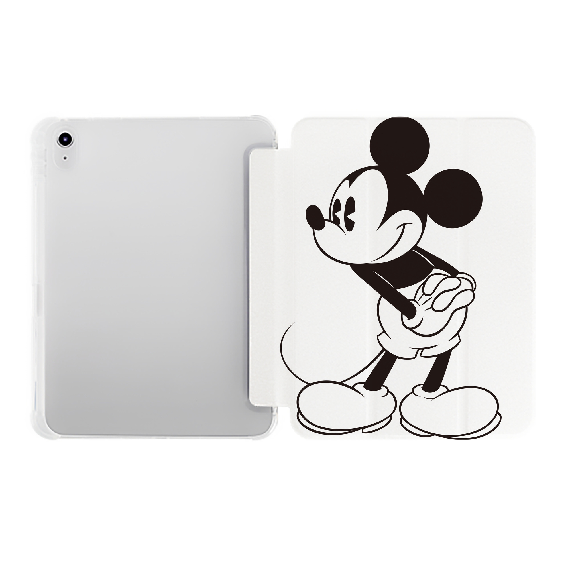 （画像用） ミッキーマウス Mickey Mouse IPad ケース ペン収納付き 三つ折りスタンド PUレザー×シリコン 対応機種9.5/10.5/10.9インチ